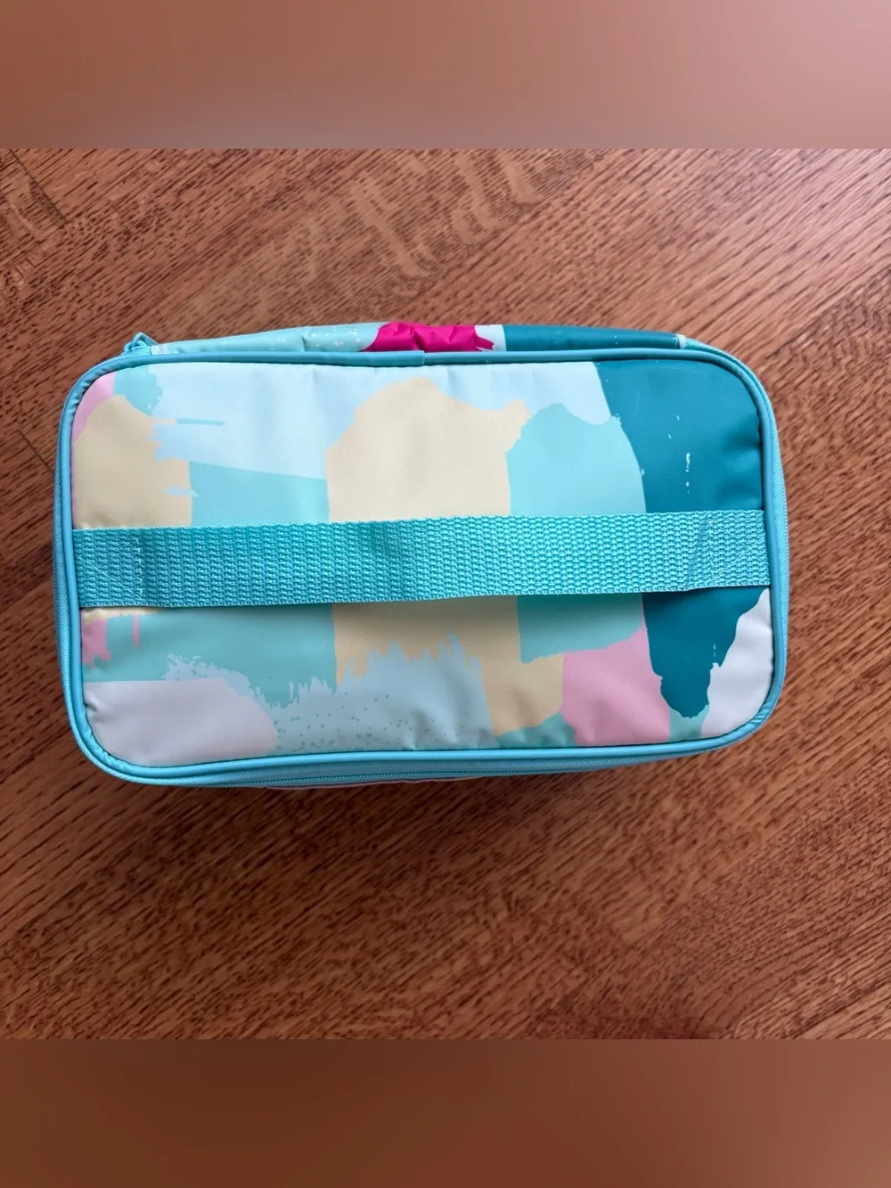 Thirty-One Glamour Case Painted Streaks Abstract Pastel Travel Cosmetic Bag NWOT